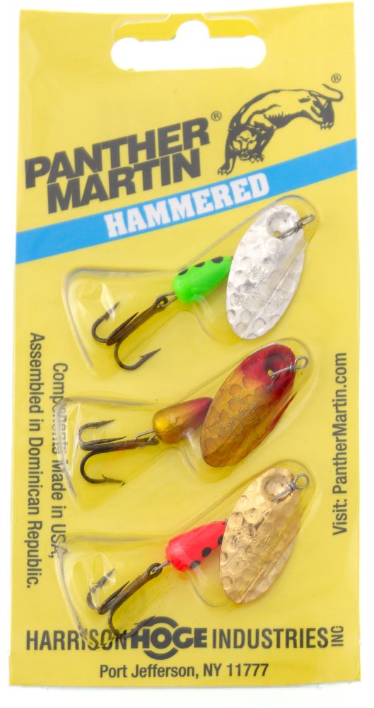 3 Lures Panther Martin Trout Spinners Size 4 1/8 oz assorted Painted Blades  